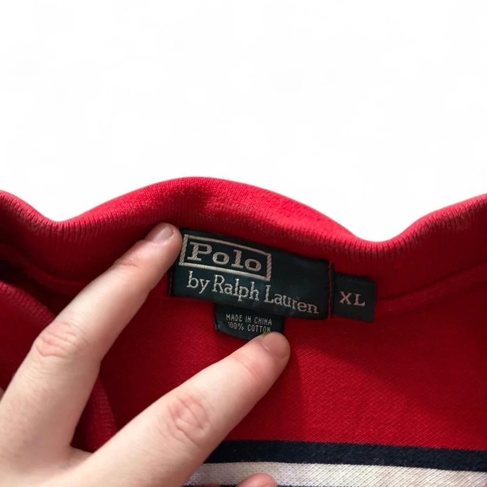 Vintage Polo Ralph Lauren Red Stripe Polo Men's XL Preppy